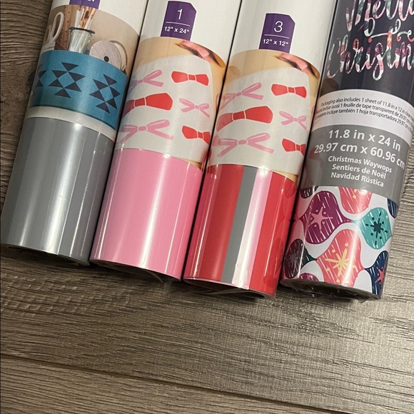 Cricut and Siser Vinyl Rolls - Gray, Pink, Red - Picture 2 of 3